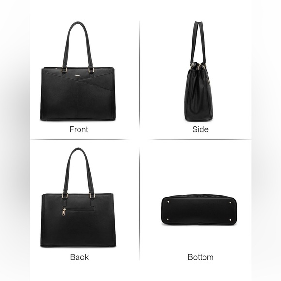 LOVEVOOK Laptop Tote Bag for Women 15.6 Inch Waterproof Leather Computer Bags - Picture 8 of 9